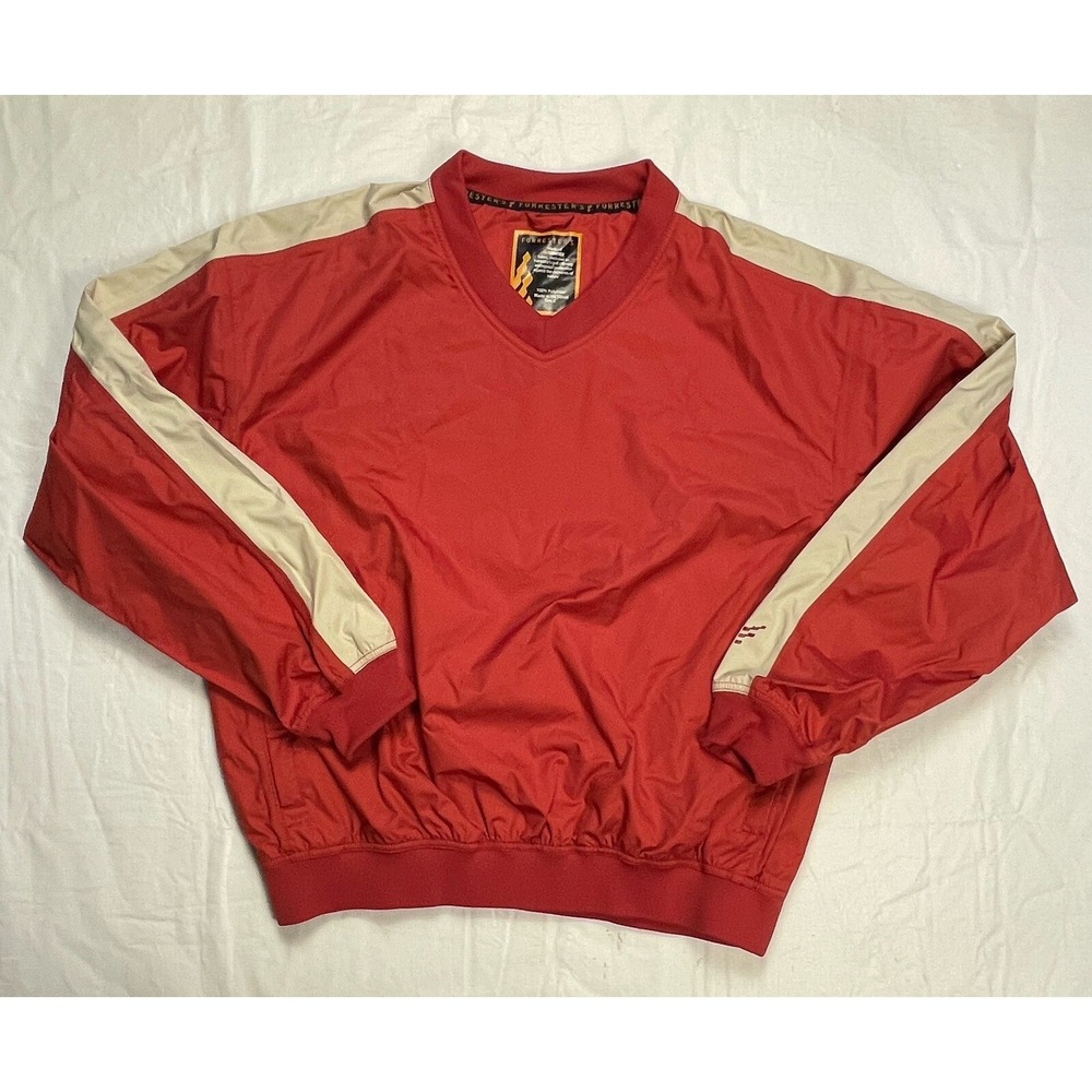 Forrester's Stormtex Pull-over Rain‎ Golf Windbreaker Mens Size Large Red Beige